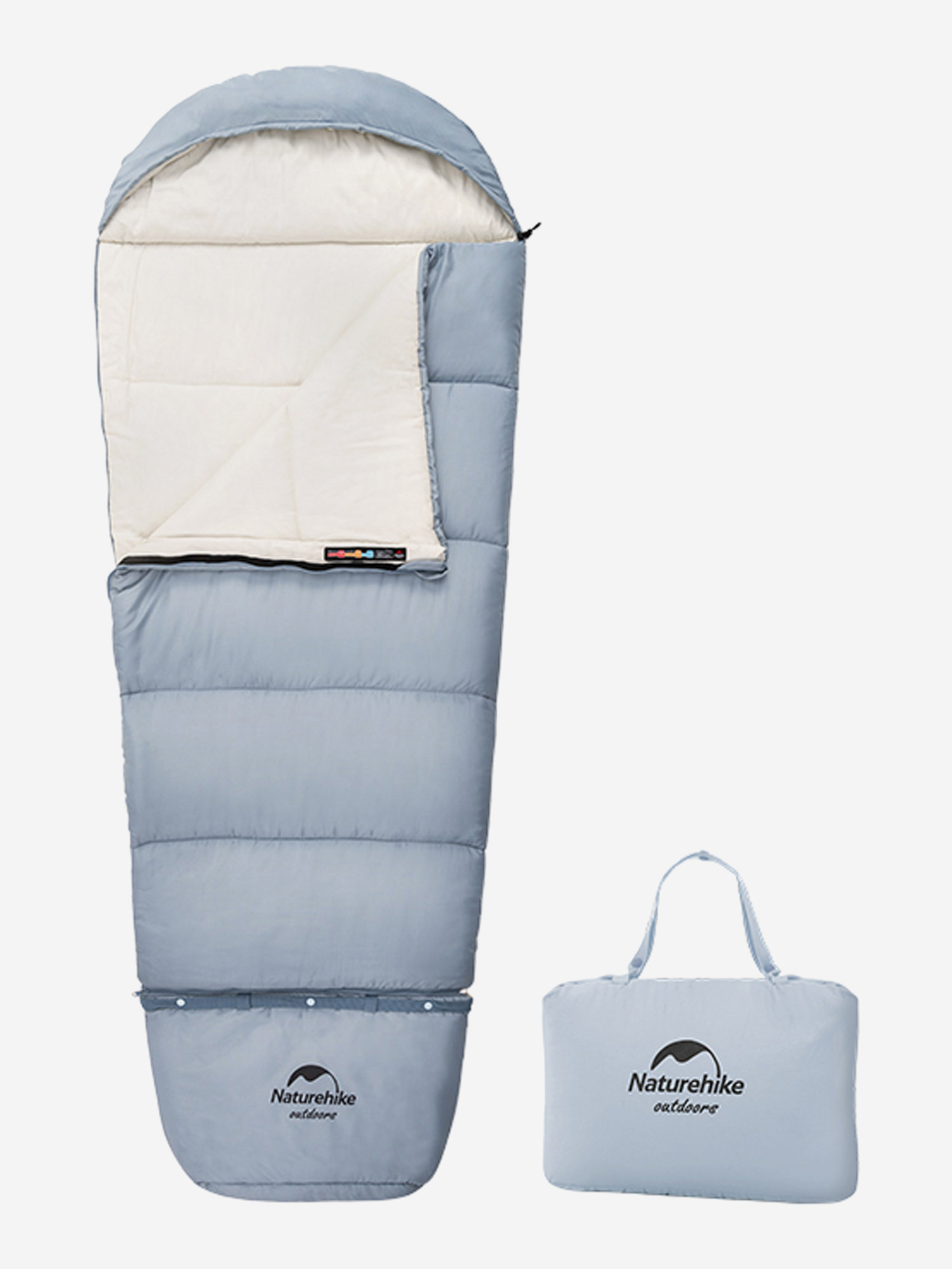 Мешок спальный Naturehike Compact C180, 190х75 см, (правый) (ТК: +12C), Синий, Синий