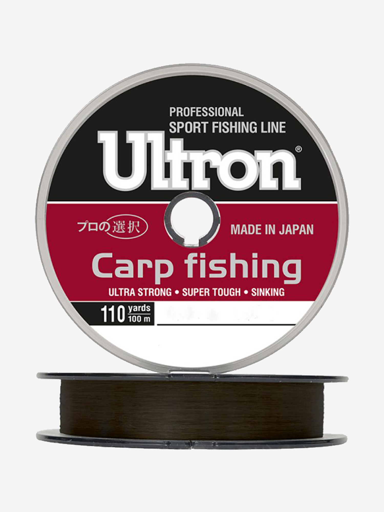 Монофильная леска для рыбалки ULTRON Carp Fishing 0,30 мм, 10,0 кг, 100 м, коричневая, 1 штука, Коричневый
