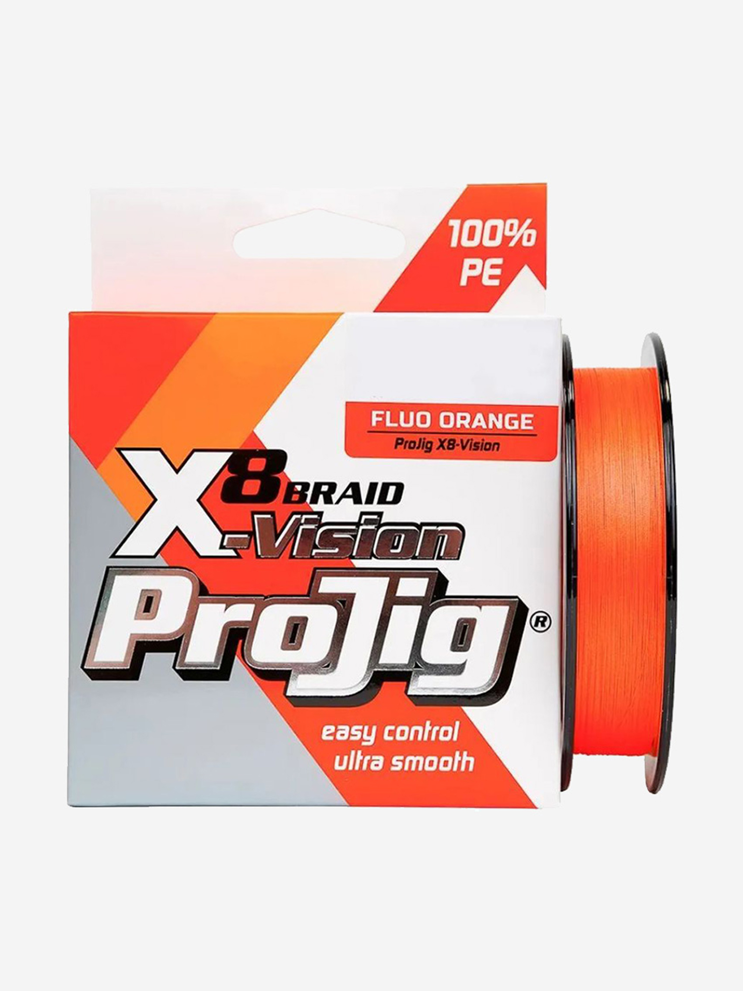 Плетеный шнур для рыбалки ProJig X8-Vision 0,16 мм, 12,0 кг, 150 м, оранжевый, Оранжевый